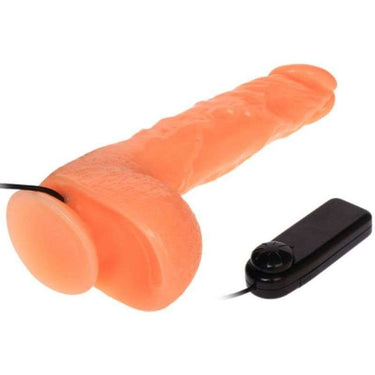 Dildo realistico con vibrazione e ventosa, venato, 25 cm